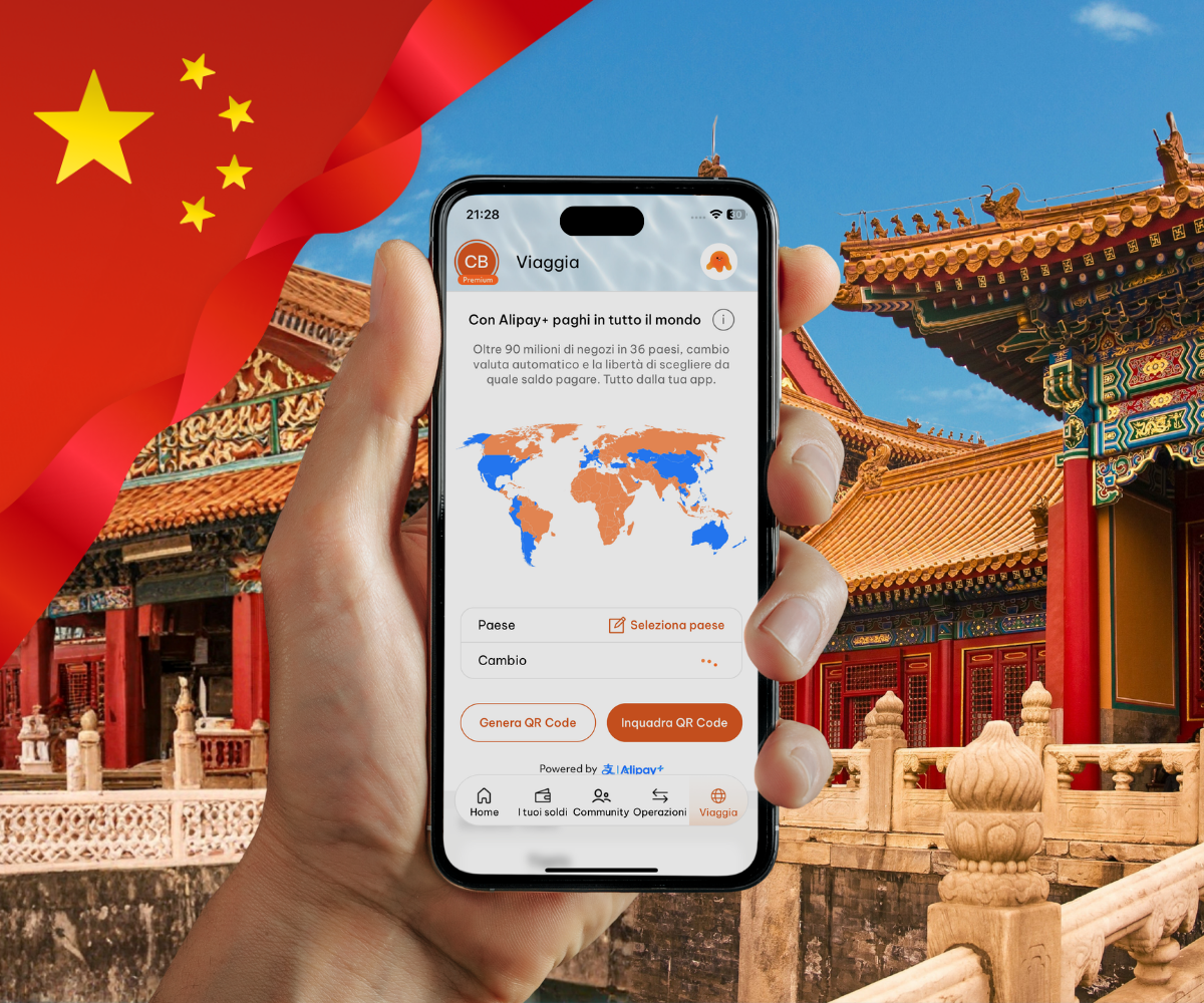 Illustrazione del pagamento digitale internazionale Tinaba e Alipay+